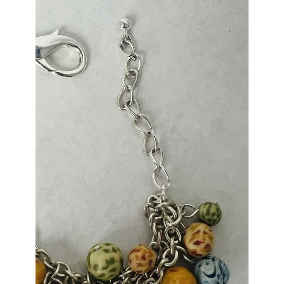 Viva Beads Handmade Silver Chain Beaded Bracelet Blue Red Gren Orange - Picture 5 of 6